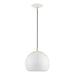 41181-69- Piedmont 1-Light Pendant in Shiny White with Polished Brass by Livex Lighting