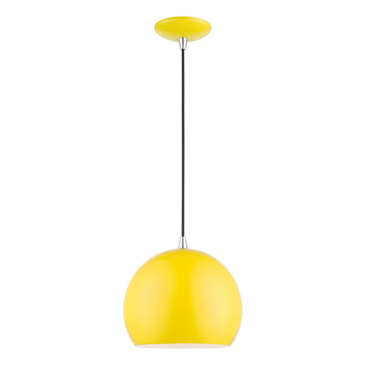 41181-82- Piedmont 1-Light Pendant in Shiny Yellow with Polished Chrome by Livex Lighting