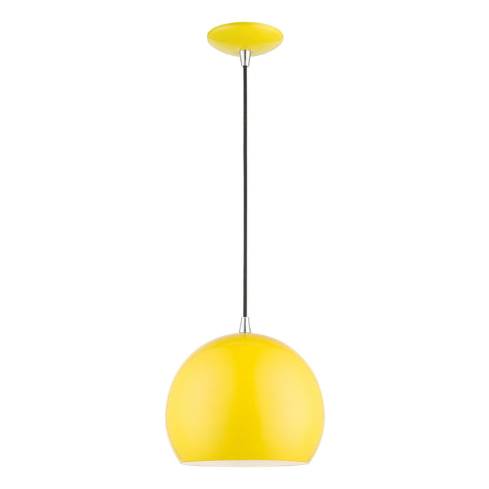 41181-82- Piedmont 1-Light Pendant in Shiny Yellow with Polished Chrome by Livex Lighting