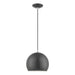 41181-96- Piedmont 1-Light Pendant in Shiny Dark Gray with Polished Chrome by Livex Lighting