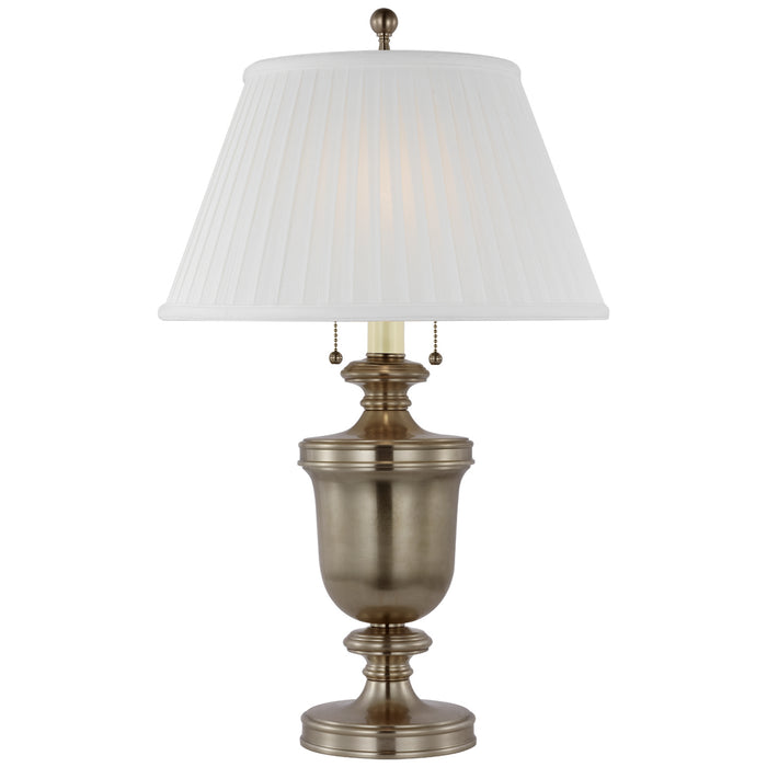 Classical Urn Table Two Light Table Lamp in Antique Nickel