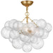 Talia LED Semi-Flush Mount in Gild and Clear Swirled Glass