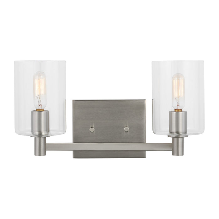 4464202-962 - Fullton 2-Light Bath Vanity in Brushed Nickel by Visual Comfort Studio