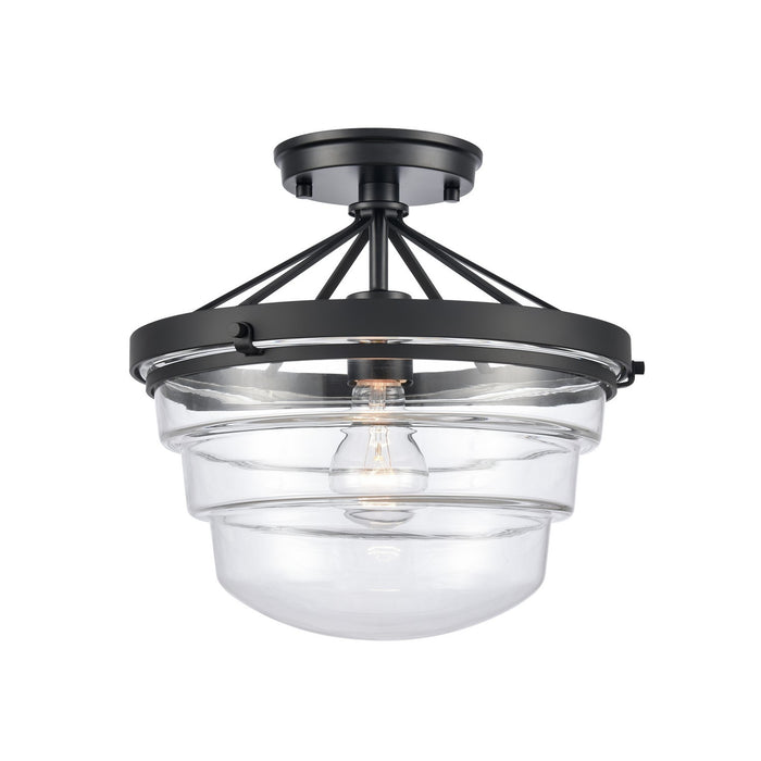 ELK Home Boyer 1-Light Semi Flush Mount in Matte Black (82168/1)