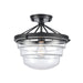 ELK Home Boyer 1-Light Semi Flush Mount in Matte Black (82168/1)