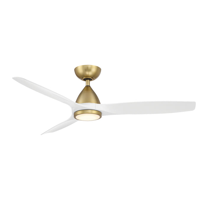 Skylark 54" Ceiling Fan in Soft Brass/Matte White