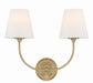 2442-OP-VG- Sylvan 2-Light Wall Mount in Vibrant Gold by Crystorama