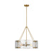 Calvert Four Light Chandelier in Burnished Brass