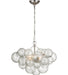 Talia LED Chandelier in Burnished Silver Leaf and Clear Swirled Glass