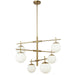 CAE-306C-AGB- Caelia 6-Light Chandelier in Aged Brass by Dainolite