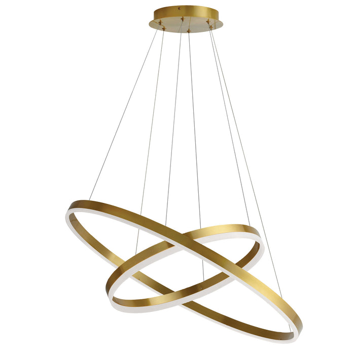 CIR-1497C-AGB- Circulo LED Chandelier in Aged Brass by Dainolite