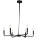 CLT-246-MB- Colette 6-Light Chandelier in Matte Black by Dainolite