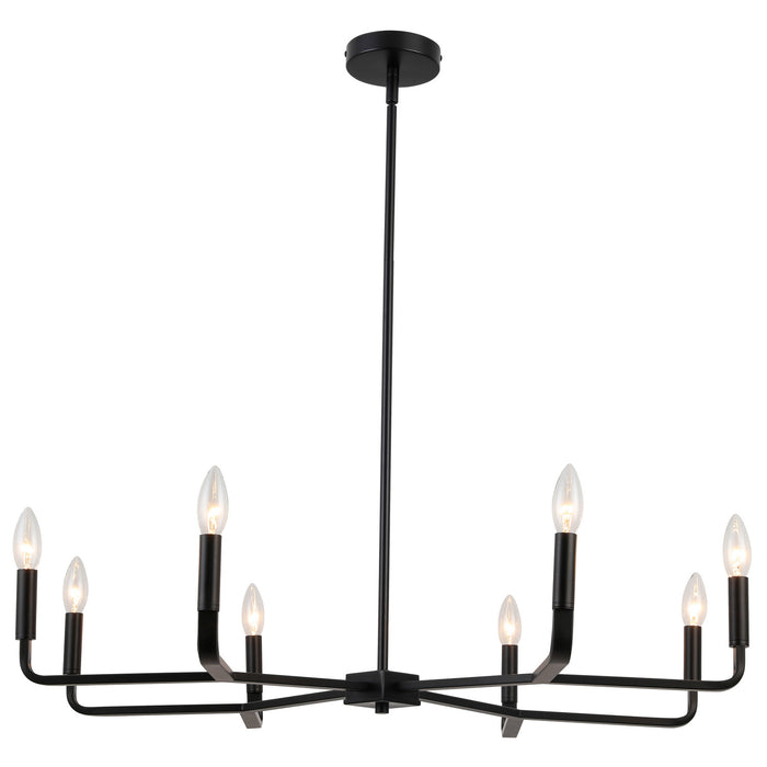 CLT-328-MB- Colette 8-Light Chandelier in Matte Black by Dainolite