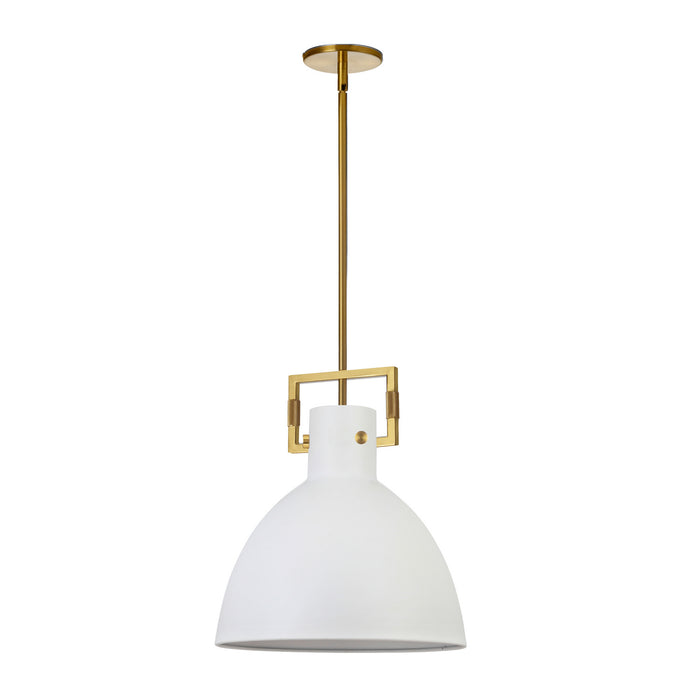 LBY-141P-MW-AGB- Liberty 1-Light Pendant in Matte White by Dainolite