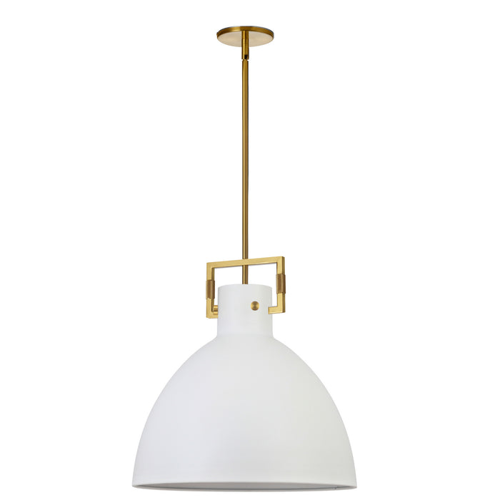 LBY-201P-MW-AGB- Liberty 1-Light Pendant in Matte White by Dainolite