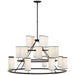 Trevi LED Chandelier in Matte Black and Gild