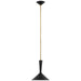 Rosetta LED Pendant in Matte Black and Hand-Rubbed Antique Brass