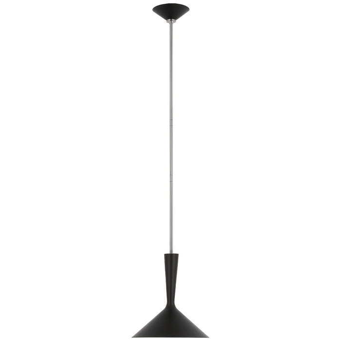 Rosetta LED Pendant in Matte Black and Polished Nickel