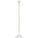 Rosetta LED Pendant in Matte White and Hand-Rubbed Antique Brass