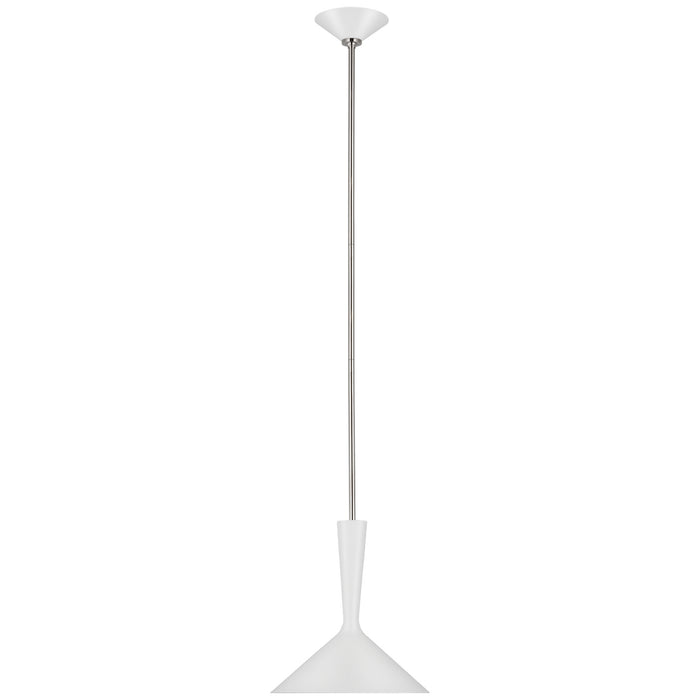 Rosetta LED Pendant in Matte White and Polished Nickel