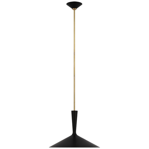 Rosetta LED Pendant in Matte Black and Hand-Rubbed Antique Brass