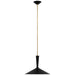 Rosetta LED Pendant in Matte Black and Hand-Rubbed Antique Brass