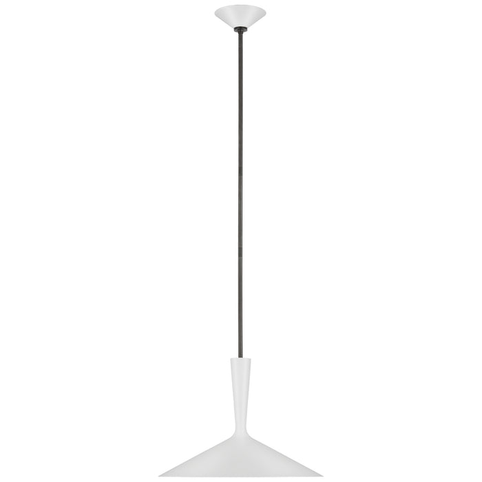 Rosetta LED Pendant in Matte White and Bronze