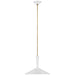 Rosetta LED Pendant in Matte White and Hand-Rubbed Antique Brass