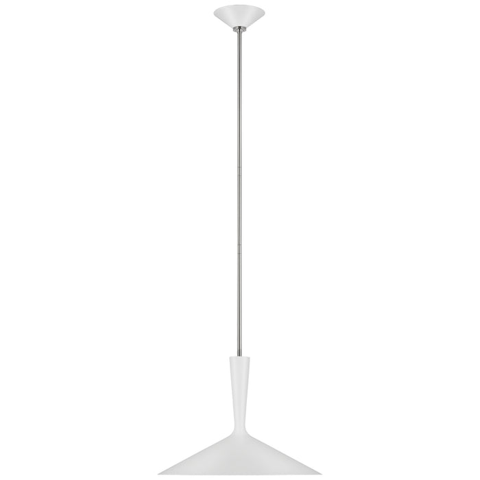 Rosetta LED Pendant in Matte White and Polished Nickel