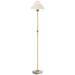 Caspian LED Floor Lamp in Antique-Burnished Brass and Alabaster