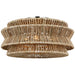 Antigua LED Semi-Flush Mount in Polished Nickel and Natural Abaca