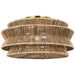 Antigua LED Semi-Flush Mount in Antique-Burnished Brass and Natural Abaca