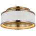 Connery LED Flush Mount in Matte White and Antique-Burnished Brass