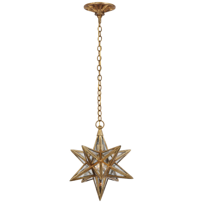 Moravian Star LED Lantern in Gilded Iron