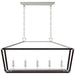 Darlana5 LED Linear Pendant in Polished Nickel and Black Rattan