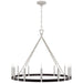 Darlana5 LED Chandelier in Polished Nickel and Black Rattan