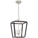 Darlana5 LED Lantern in Polished Nickel and Black Rattan