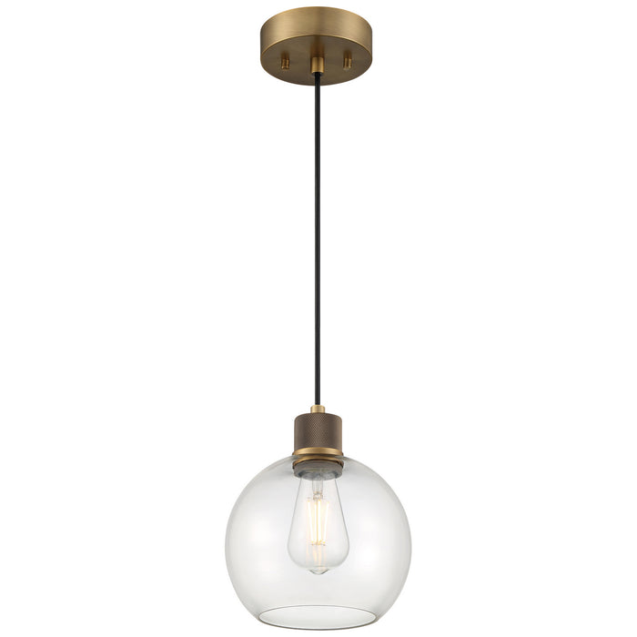 63142LEDDLP-ABB/CLR- Port Nine Burgundy LED Pendant in Antique Brushed Brass by Access Lighting