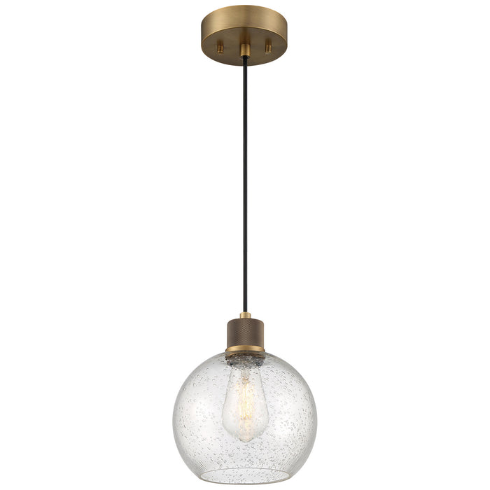 63142LEDDLP-ABB/SDG- Port Nine Burgundy LED Pendant in Antique Brushed Brass by Access Lighting