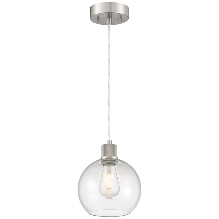 63142LEDDLP-BS/CLR- Port Nine Burgundy LED Pendant in Brushed Steel by Access Lighting