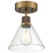 63146LEDDLP-ABB/CLR- Port Nine Martini LED Semi-Flush Mount in Antique Brushed Brass by Access Lighting