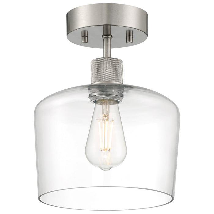 63147LEDDLP-BS/CLR- Port Nine Chardonnay LED Semi-Flush Mount in Brushed Steel by Access Lighting