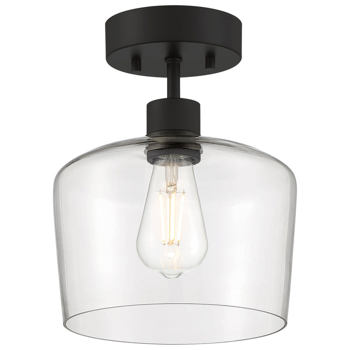 63147LEDDLP-MBL/CLR- Port Nine Chardonnay LED Semi-Flush Mount in Matte Black by Access Lighting