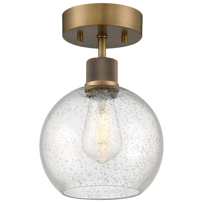 63148LEDDLP-ABB/SDG- Port Nine Burgundy LED Semi-Flush Mount in Antique Brushed Brass by Access Lighting