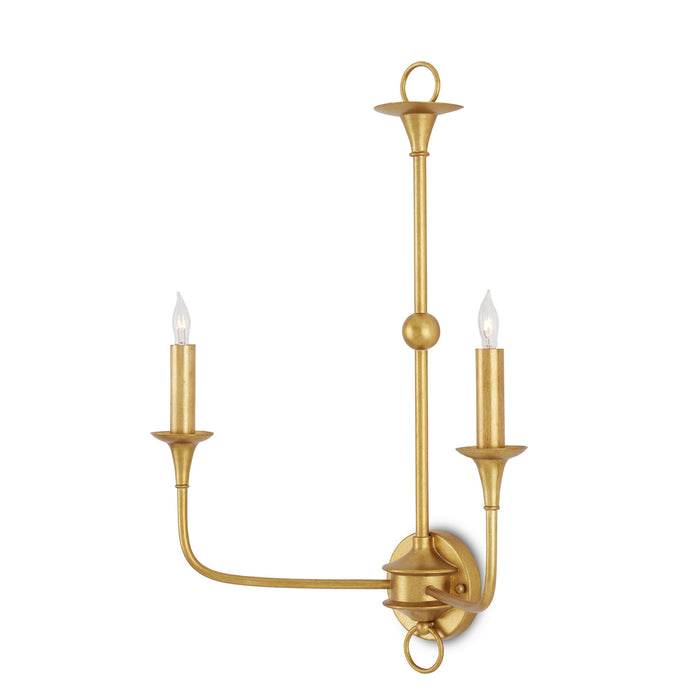 5000-0214- Nottaway 2-Light Wall Sconce in Contemporary Gold Leaf by Currey and Company