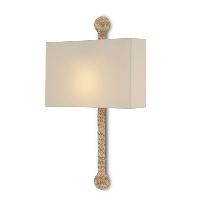 5900-0052- Senegal 1-Light Wall Sconce in Beige & Natural Rope by Currey and Company