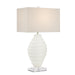 6000-0815- Abbeville 1-Light Table Lamp in White/Clear/Polished Brass by Currey and Company