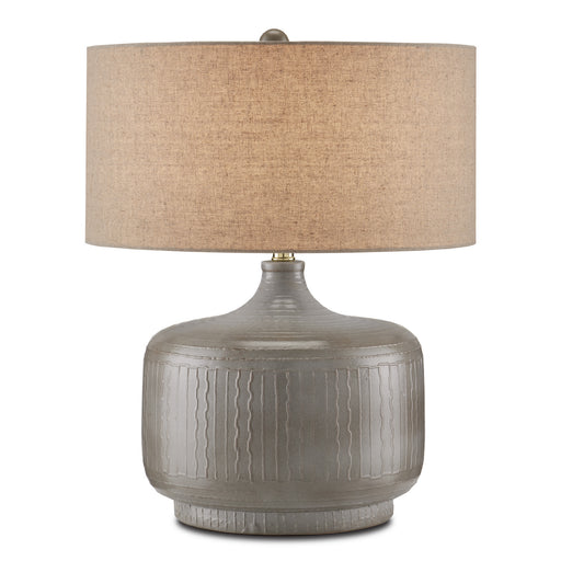 6000-0818- Alameda 1-Light Table Lamp in Gray/Polished Brass by Currey and Company