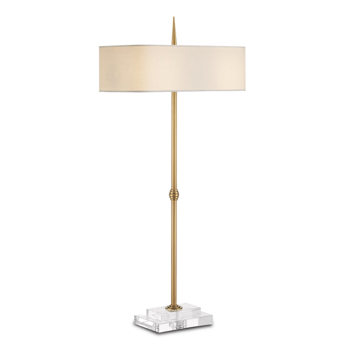 6000-0833- Caldwell 2-Light Table Lamp in Antique Brass/Clear by Currey and Company