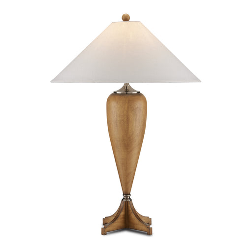 6000-0837- Hastings 1-Light Table Lamp in Natural Wood/Antique Nickel by Currey and Company